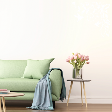 Kolibri Blumenranke Wandtattoo