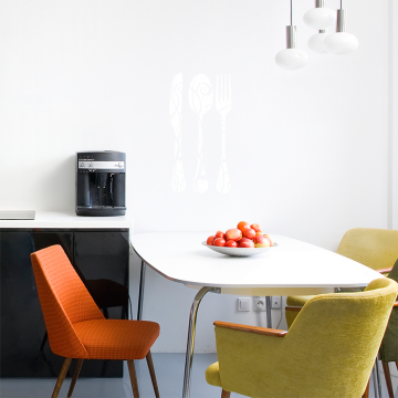 Florales Besteck Wandsticker