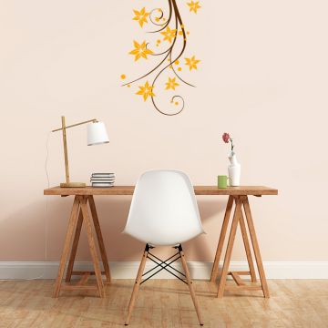 Wandtattoo Blumenranke mit Punkten