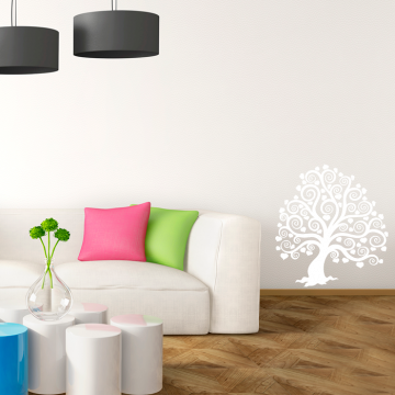 Schnörkelbaum mit Herzblättern