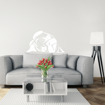 Liegender Mops Wandtattoo