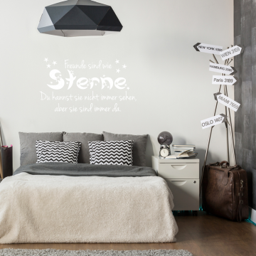 Wandtattoo Spruch - Freunde sind wie Sterne