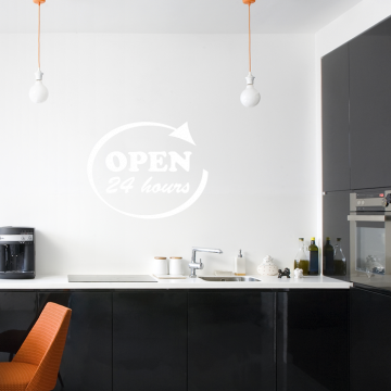 Wandtattoo Spruch - Open 24 hours