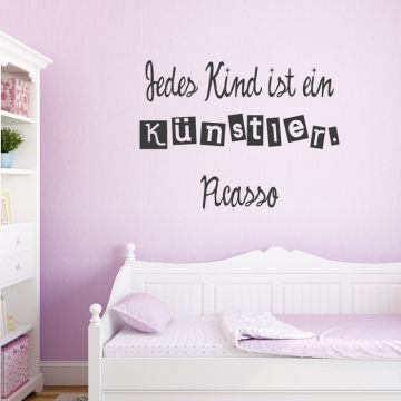 Wandtattoo Zitat - Jedes Kind ist ein Künstler