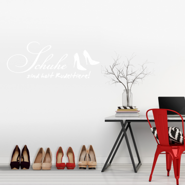 Wandtattoo Spruch - Schuhe sind halt Rudeltiere