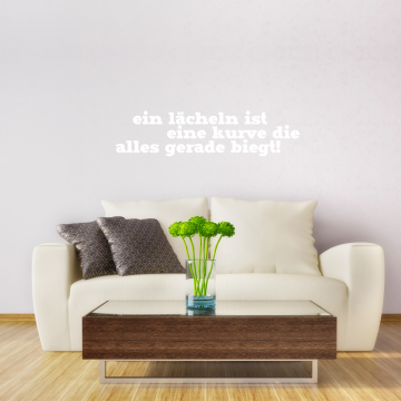 Wandtattoo Spruch - Ein Lächeln ist eine Kurve ...