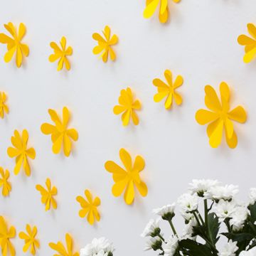 Wandtattoo 3D - Blumen gelb