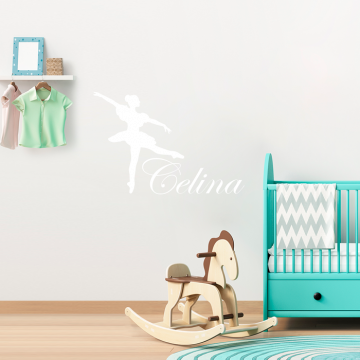 Ballerina Wunschname Wandtattoo