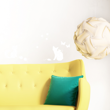 Wandtattoo A4-Set verspielte Katzen
