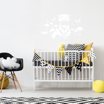 Wandtattoo Waschbären Kinderzimmer