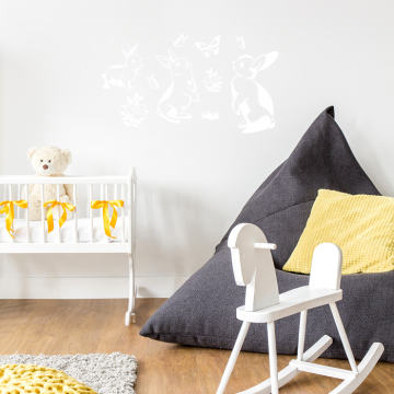 Wandtattoo Kaninchen Familie Kinderzimmer