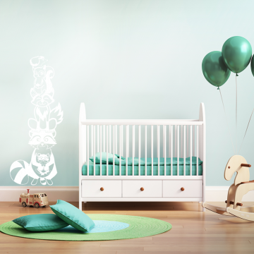 Wandtattoo Tierturm Waldtiere Kinderzimmer