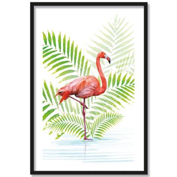 Poster Flamingo im Wasser