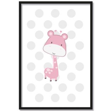 giraffe rosa poster kinderzimmer