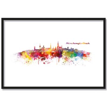 Poster Skyline Mönchengladbach Aquarell