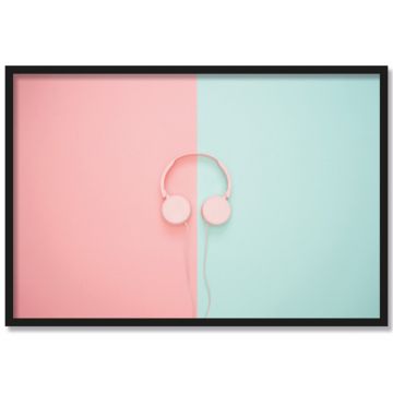 Poster Kopfhörer Rahmen