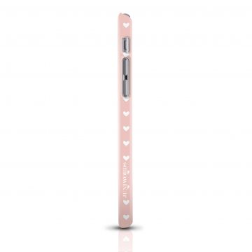 JUNIWORDS Handycase weiße Herzchen auf Rose