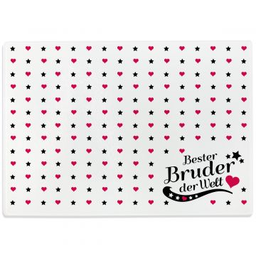 Glasschneidebrett Bester Bruder der Welt Motiv 2
