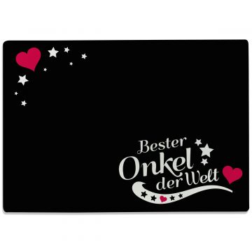Glasschneidebrett Bester Onkel der Welt Motiv 7