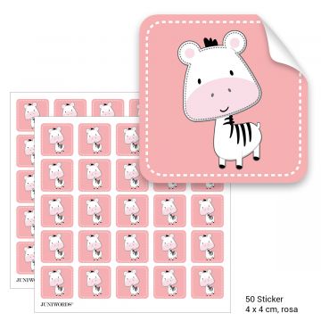 Geschenktüten mit Aufklebern "Zebra" - rosa