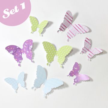 Wandtattoo 3D - Schmetterlinge bunt