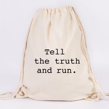 JUNIWORDS Turnbeutel Tell the truth and run.