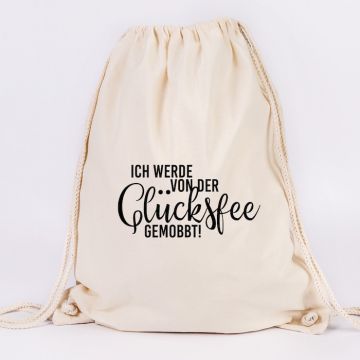 JUNIWORDS Turnbeutel Ich werde von der Glücksfee gemobbt!