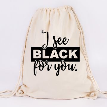 JUNIWORDS Turnbeutel I see black for you.