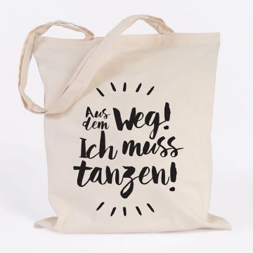 juniwords Jutebeutel aus dem weg, ich muss tanzen natur