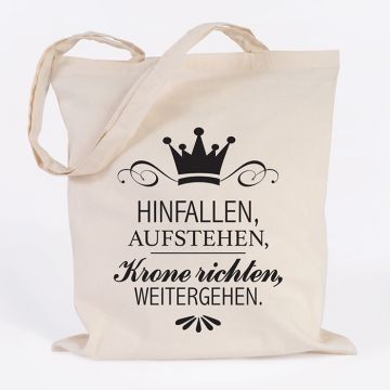 JUNIWORDS Jutebeutel Hinfallen, aufstehen, Krone richten, weitergehen. Vorschau