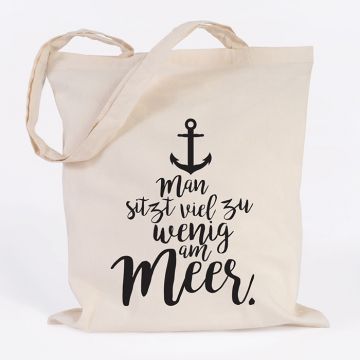 JUNIWORDS Jutebeutel Man sitzt viel zu wenig am Meer. Natur