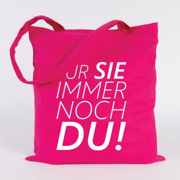 JUNIWORDS Jutebeutel Für Sie immer noch Du! Pink