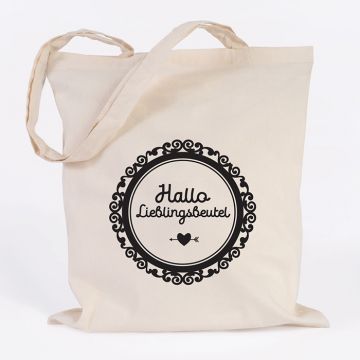 JUNIWORDS Jutebeutel Hallo Lieblingsbeutel. Natur