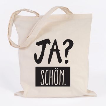 JUNIWORDS Jutebeutel "Ja? Schön". Natur