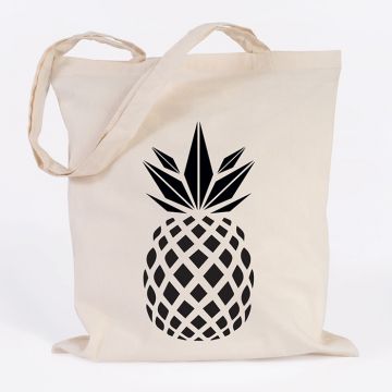 JUNIWORDS Jutebeutel Ananas. Natur