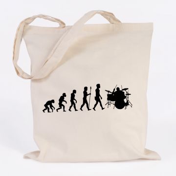 Juniwords Jutebeutel Evolution Schlagzeug