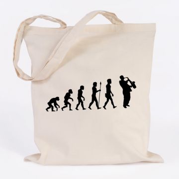 Juniwords Jutebeutel Evolution Saxophon