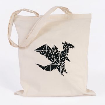 jutebeutel drache origami