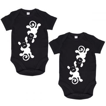 JUNIWORDS Babybodies "Äffchen" | 2er Set