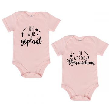 JUNIWORDS Babybodies "Ich war geplant & Ich war die Überraschung" | 2er Set