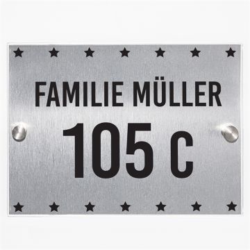 Hausnummernschild Sterne