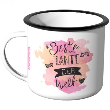Emaille Tasse Bester Opa der Welt - Aquarell