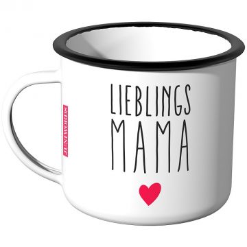 Emaille Tasse Lieblingsmama mit Herzchen