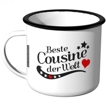 Emaille Tasse Beste Cousine der Welt