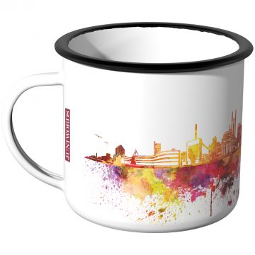 Emaille Tasse Skyline Duisburg 