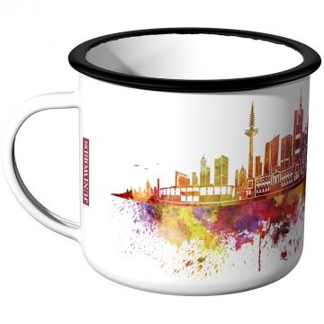 Emaille Tasse Skyline Frankfurt