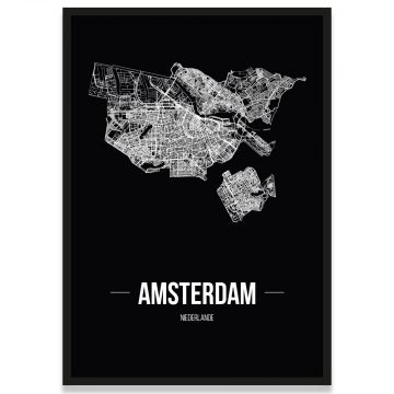 Amsterdam Straßennetz mit Rahmen