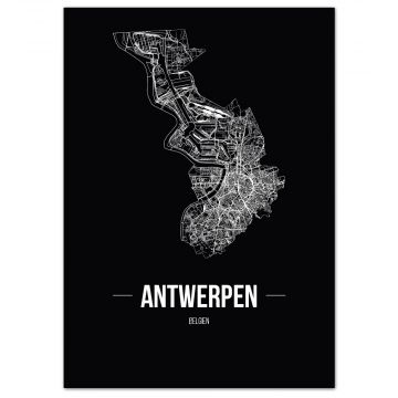 Poster mit Straßennetz Antwerpen