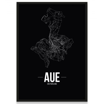 Aue Stadtplan Poster