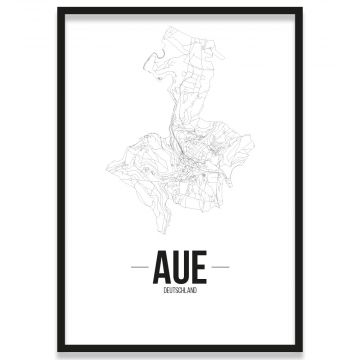 Straßennetz Aue mit Bilderrahmen